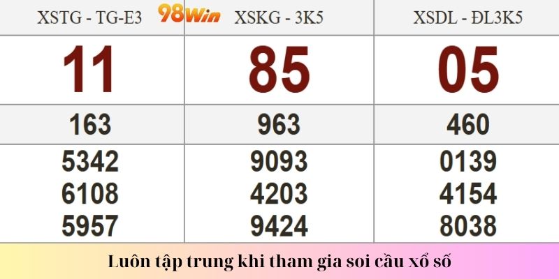 Luôn tập trung khi tham gia soi cầu 